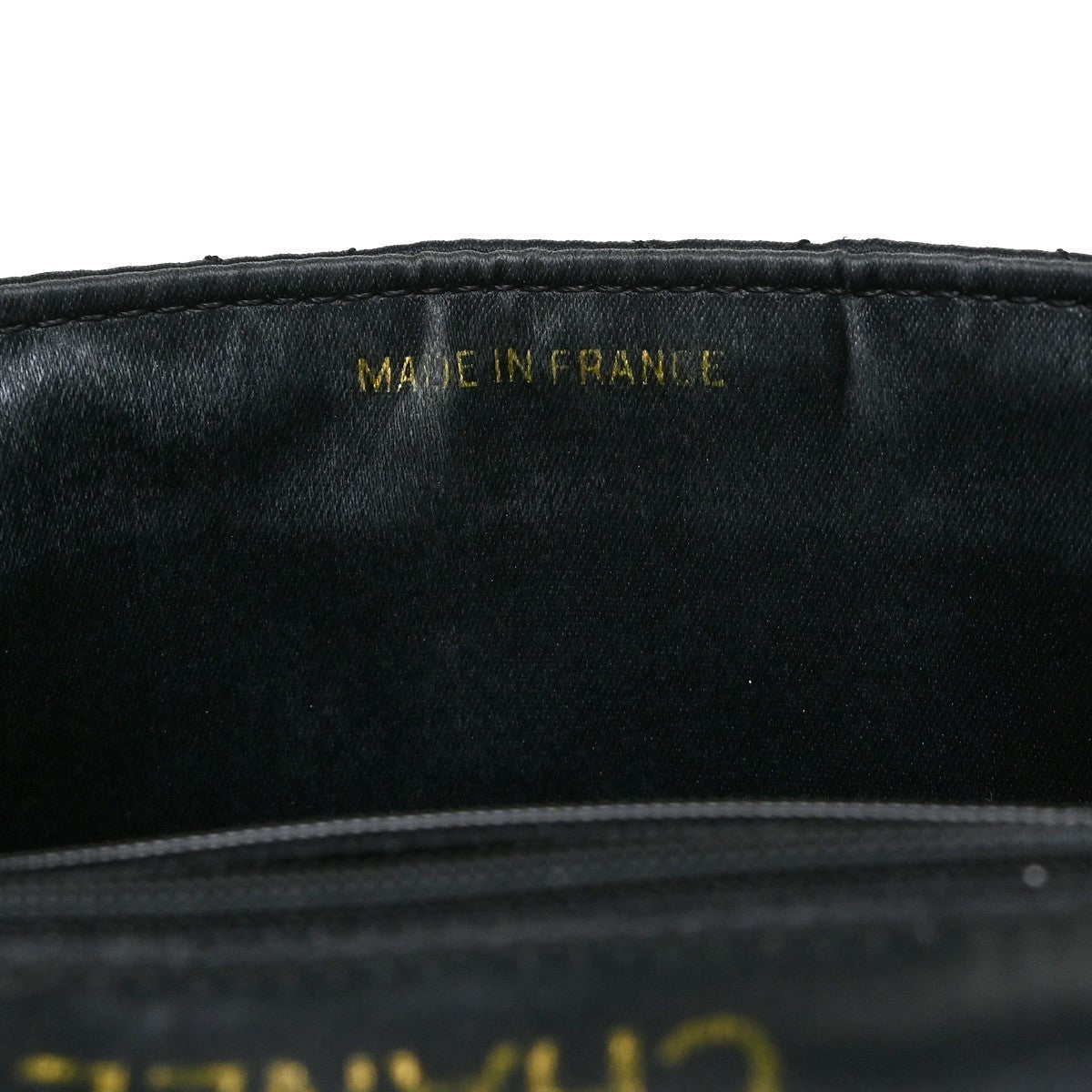 Chanel Mini Classic Square Flap 17 Vintage Shoulder Bag in Black Satin