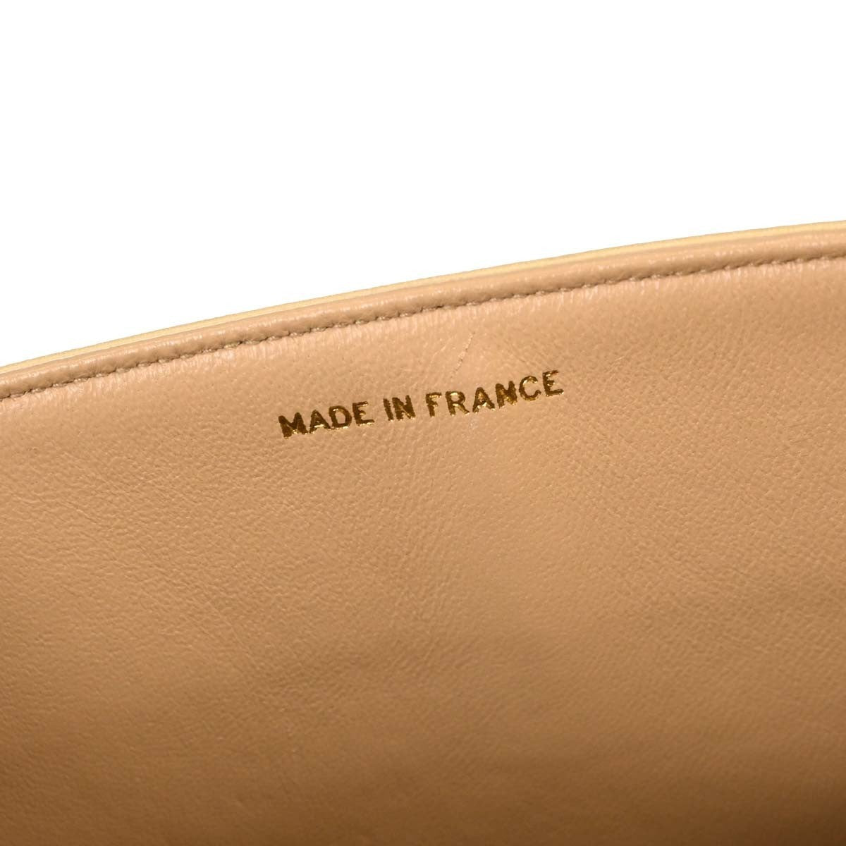 Chanel Paris Flap Vintage Shoulder Bag in Beige Lambskin