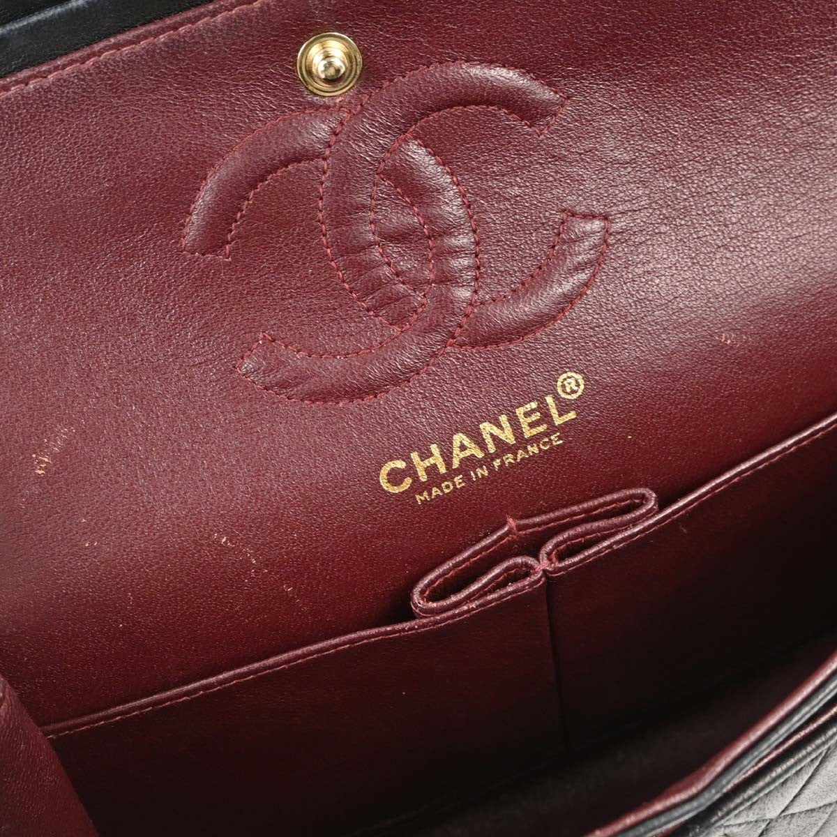Chanel Small Classic Double Flap Vintage Shoulder Bag in Black Lambskin