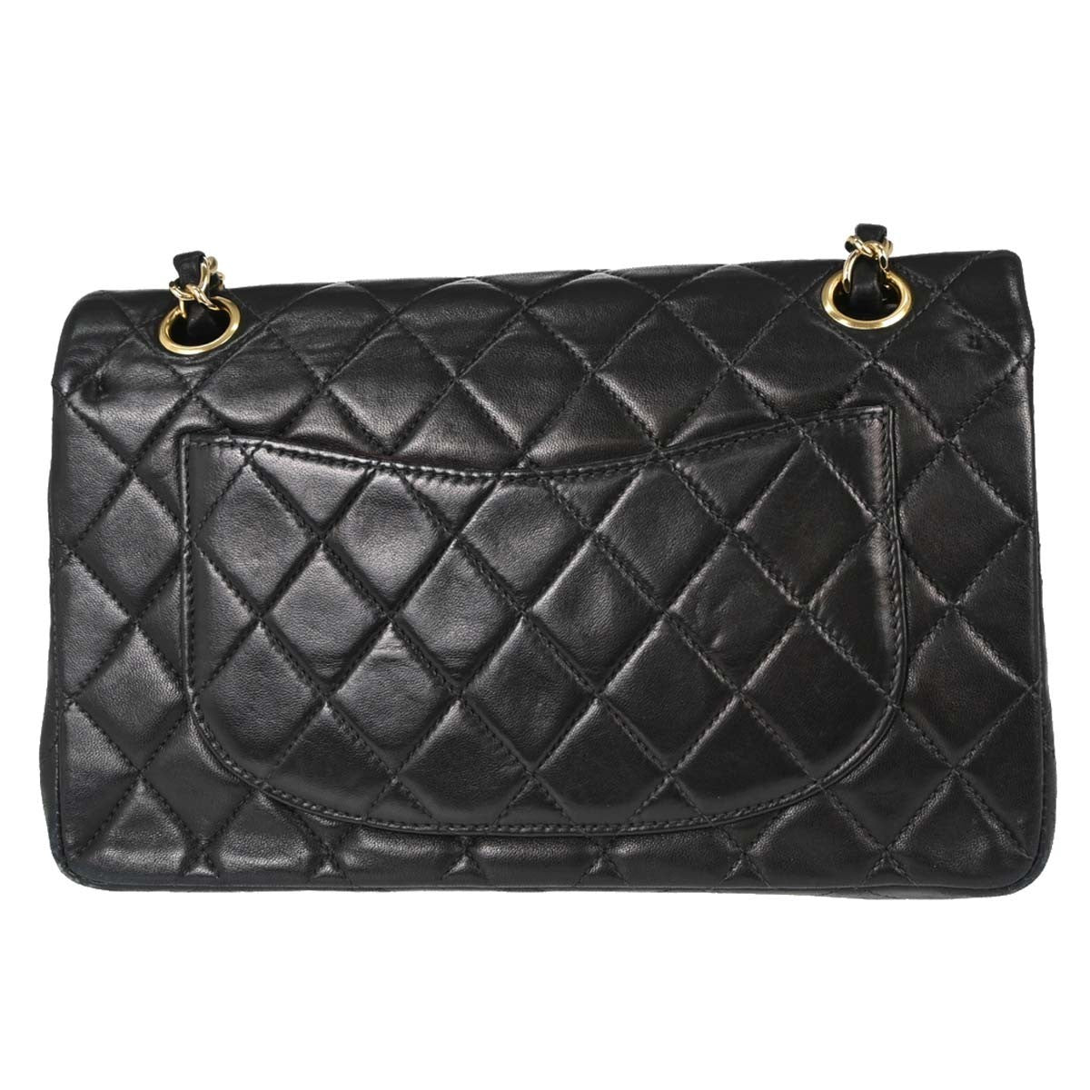 Chanel Small Classic Double Flap Vintage Shoulder Bag in Black Lambskin