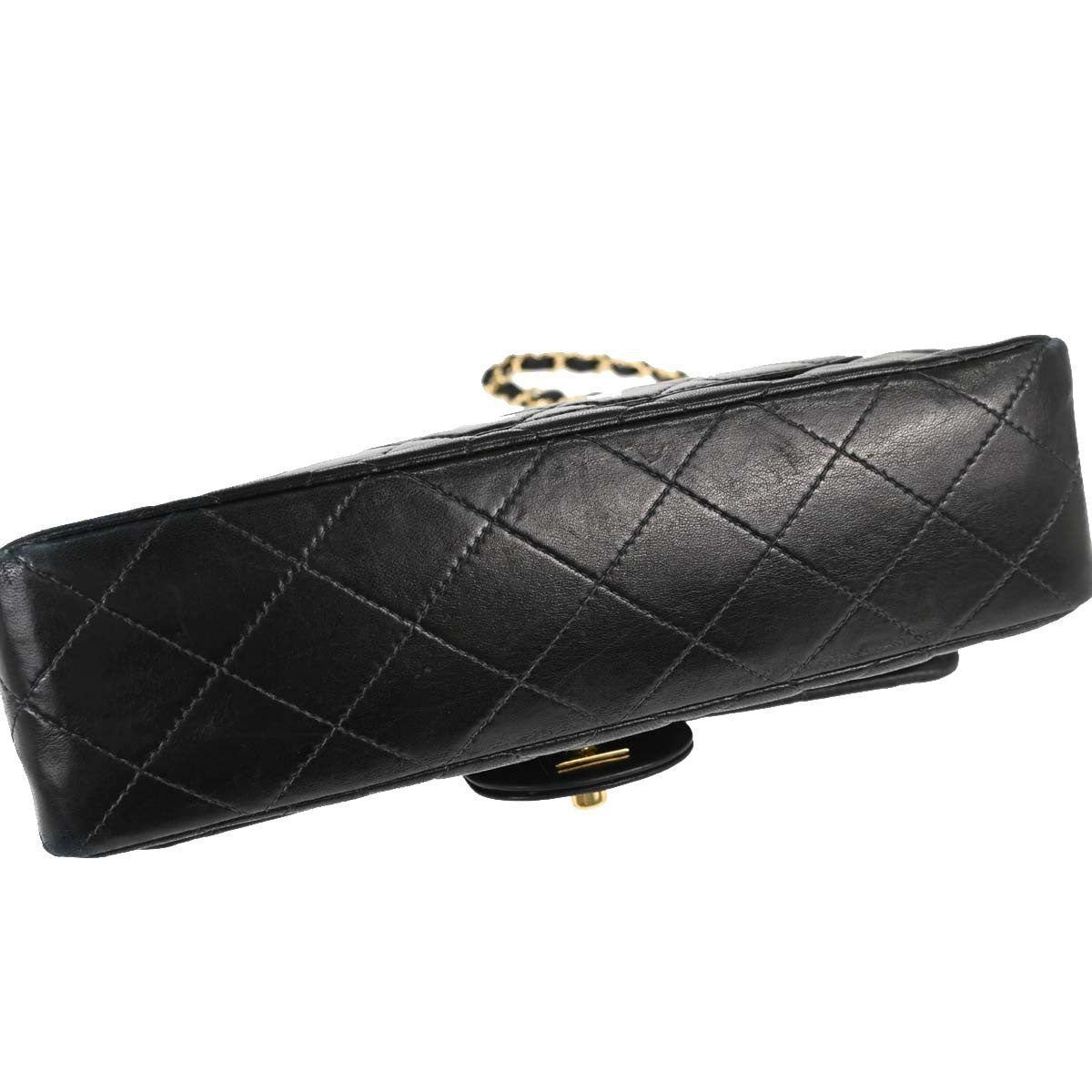Chanel Small Classic Double Flap Vintage Shoulder Bag in Black Lambskin