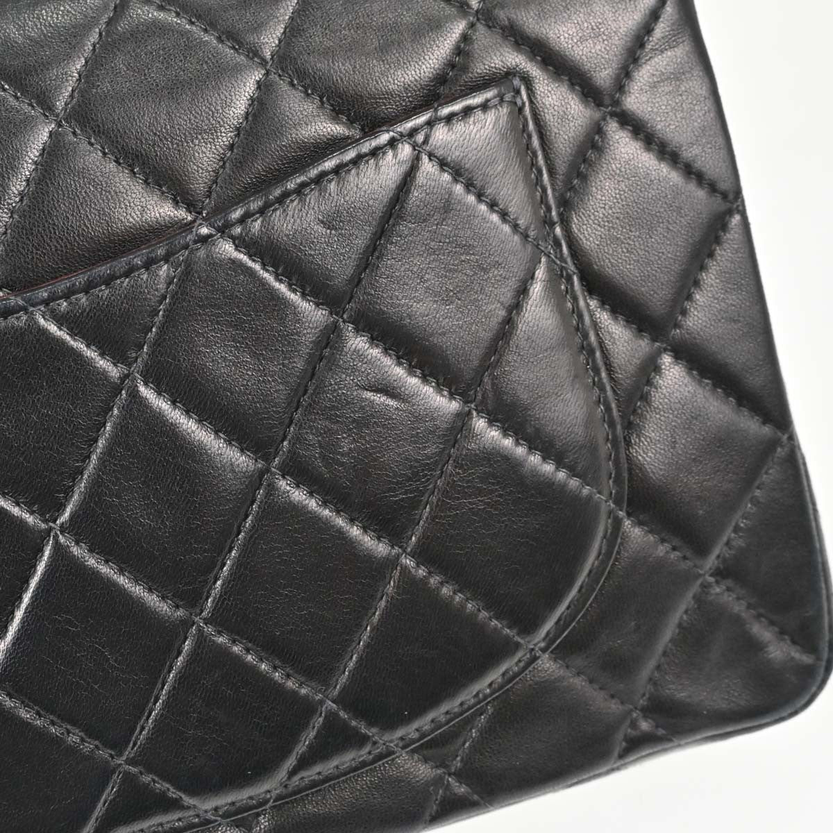 Chanel Small Classic Double Flap Vintage Shoulder Bag in Black Lambskin