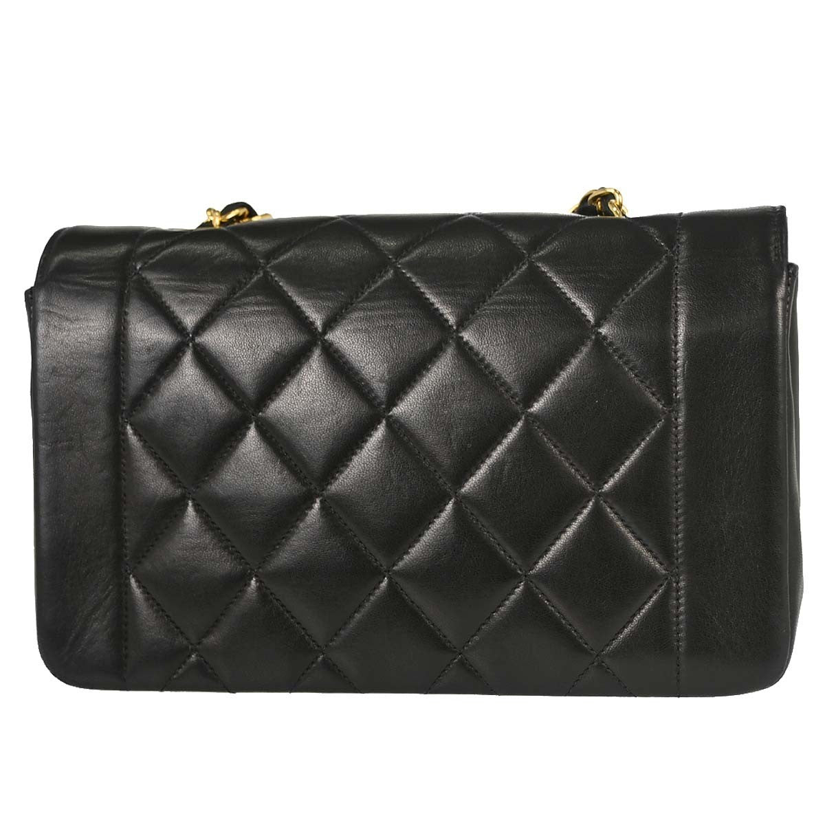Chanel Small Diana Vintage Shoulder Bag in Black Lambskin