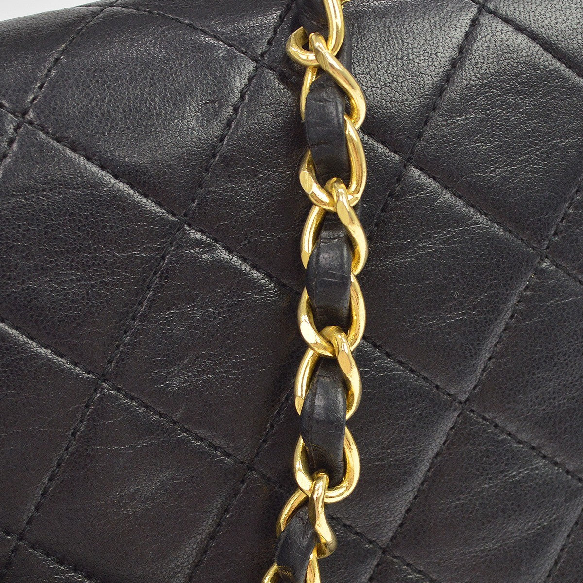 Chanel Small Full Flap Pushlock Vintage Shoulder Bag in Black Lambskin