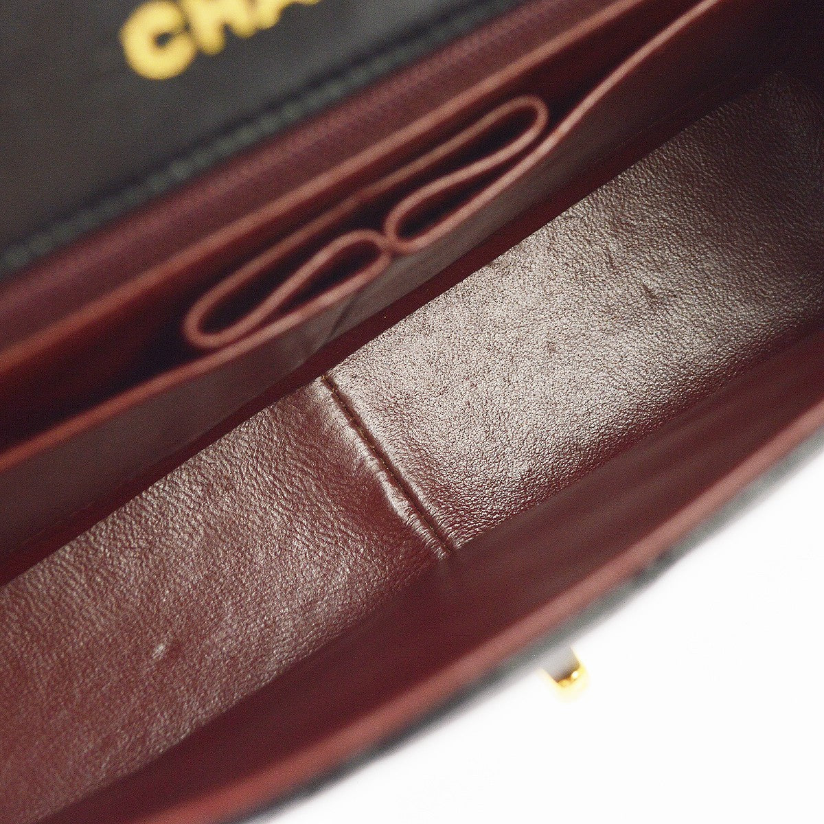 Chanel Small Full Flap Pushlock Vintage Shoulder Bag in Black Lambskin