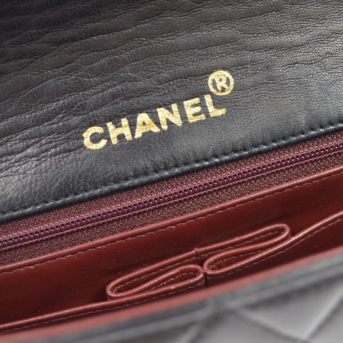 Chanel Small Full Flap Pushlock Vintage Shoulder Bag in Black Lambskin