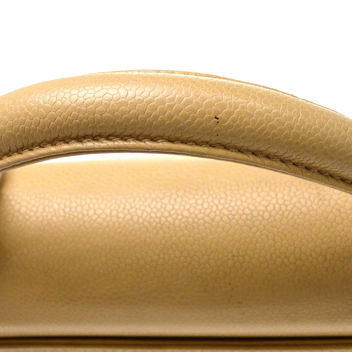 Chanel Top Handle Vintage Handbag in Beige Calfskin