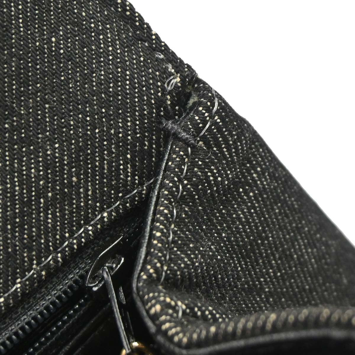 Chanel Top Handle Vintage Handbag in Black Denim