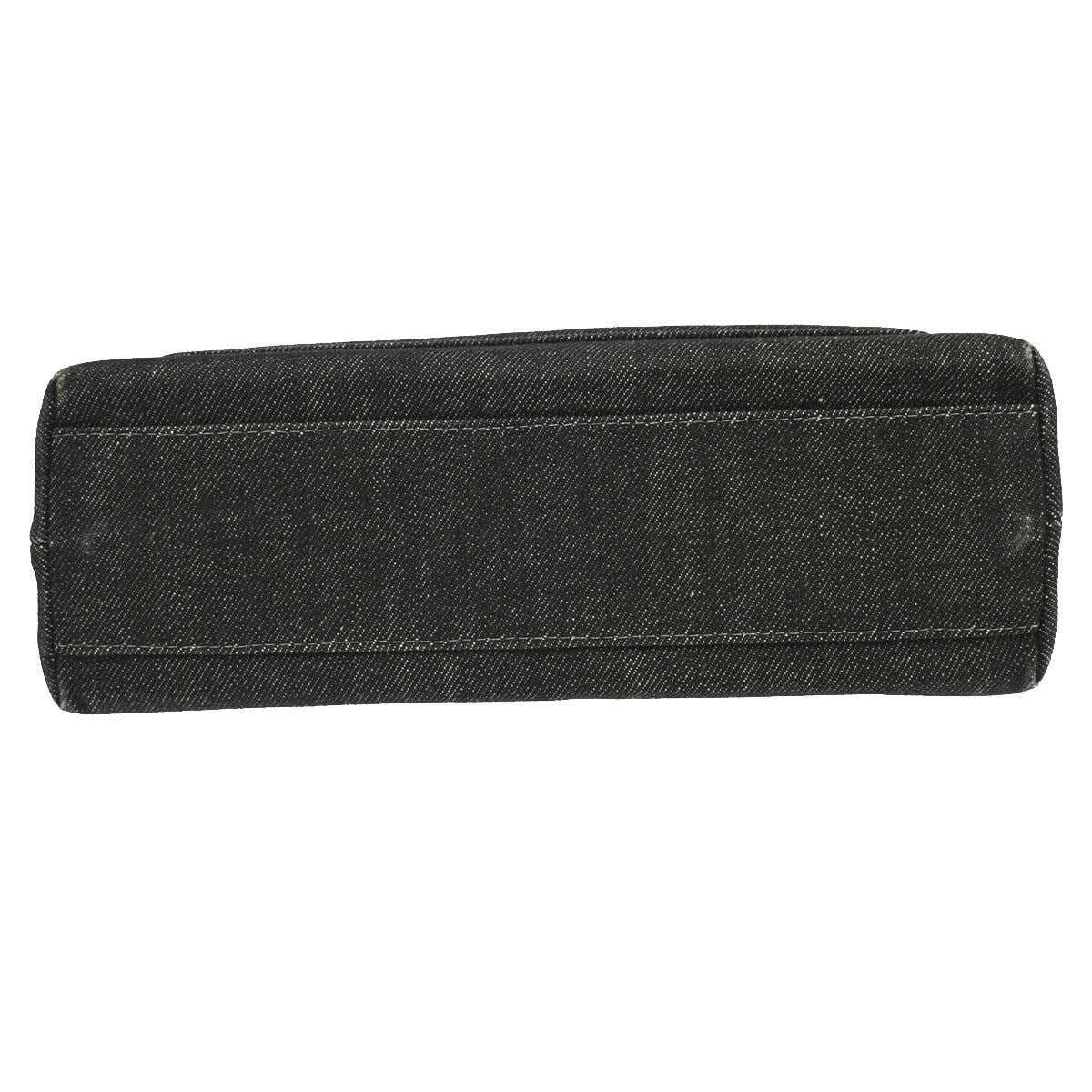 Chanel Top Handle Vintage Handbag in Black Denim