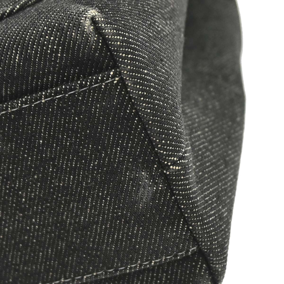 Chanel Top Handle Vintage Handbag in Black Denim