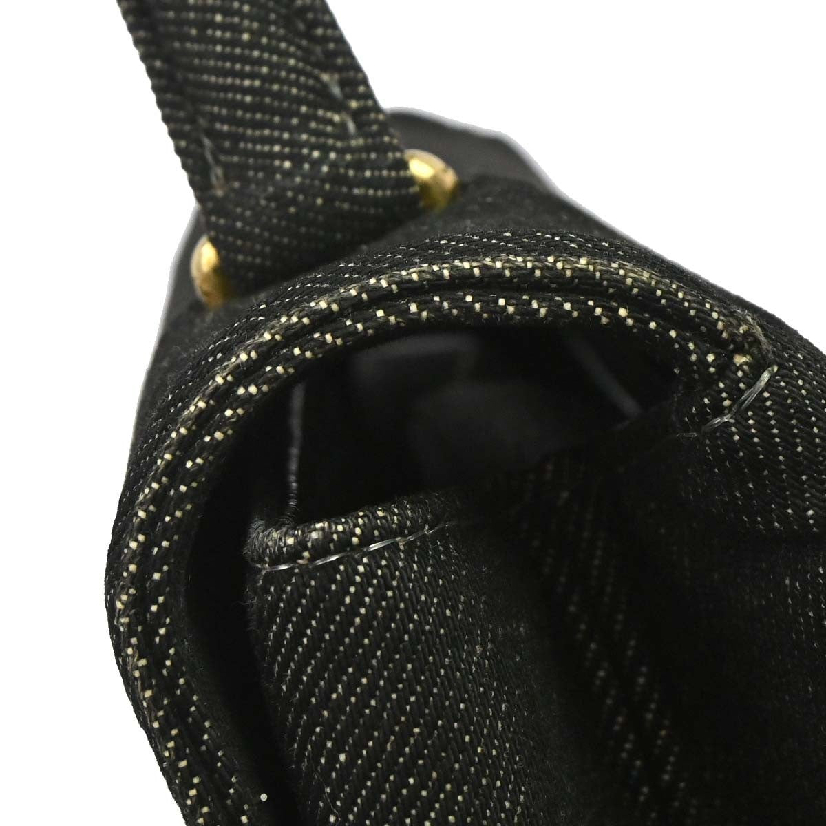 Chanel Top Handle Vintage Handbag in Black Denim