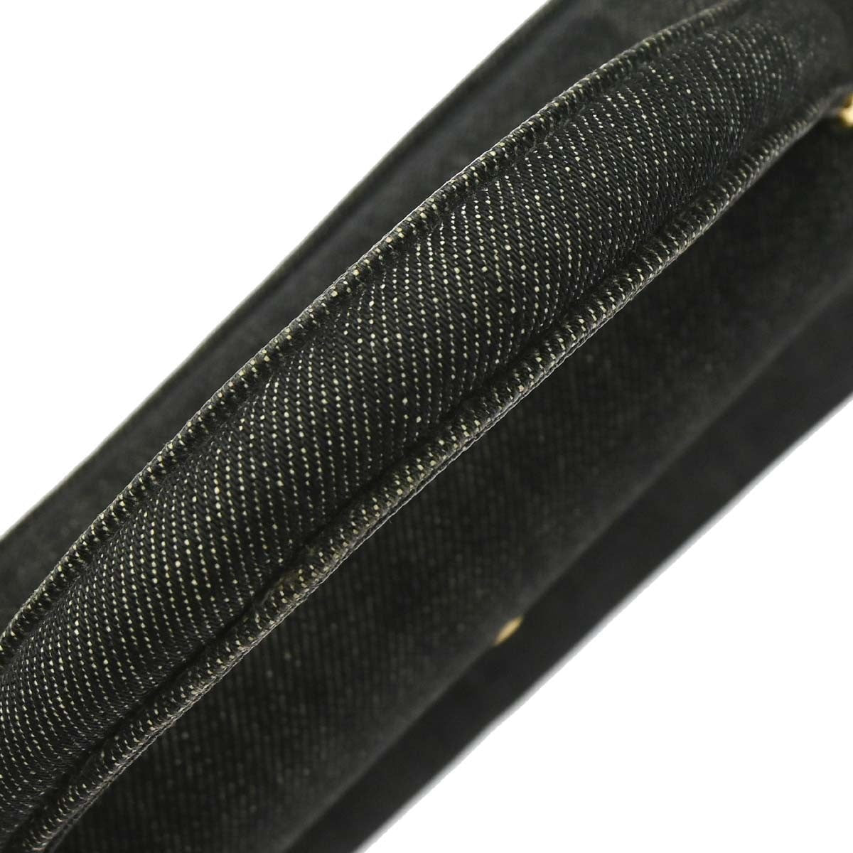 Chanel Top Handle Vintage Handbag in Black Denim