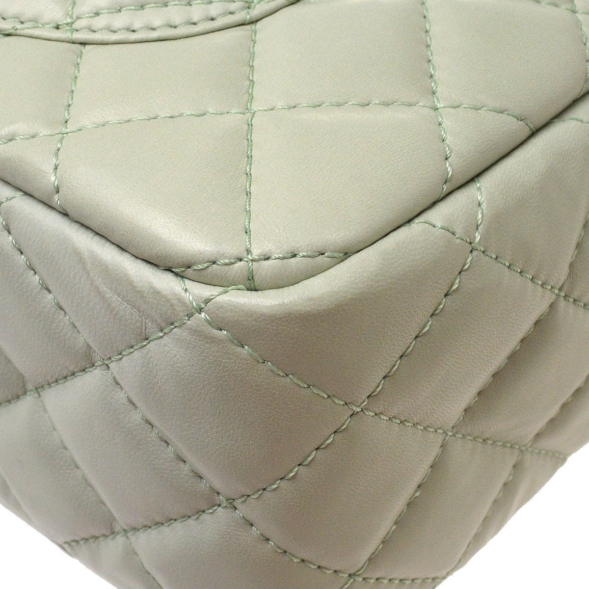 Chanel Chain Shopping Vintage Tote Bag in Light Blue Lambskin