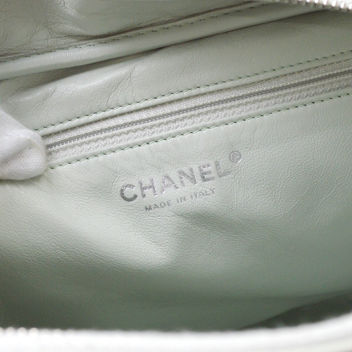 Chanel Chain Shopping Vintage Tote Bag in Light Blue Lambskin