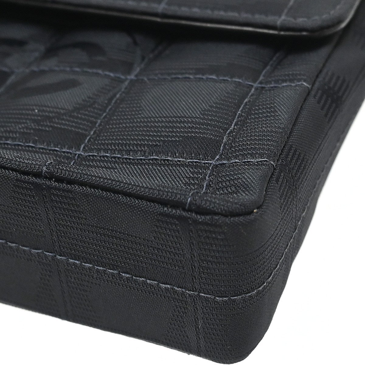 Chanel Travel Line East West Vintage Shoulder Bag in Black Nylon Jacquard