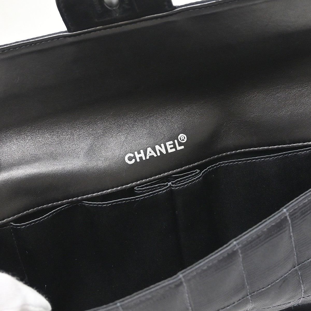 Chanel Travel Line East West Vintage Shoulder Bag in Black Nylon Jacquard