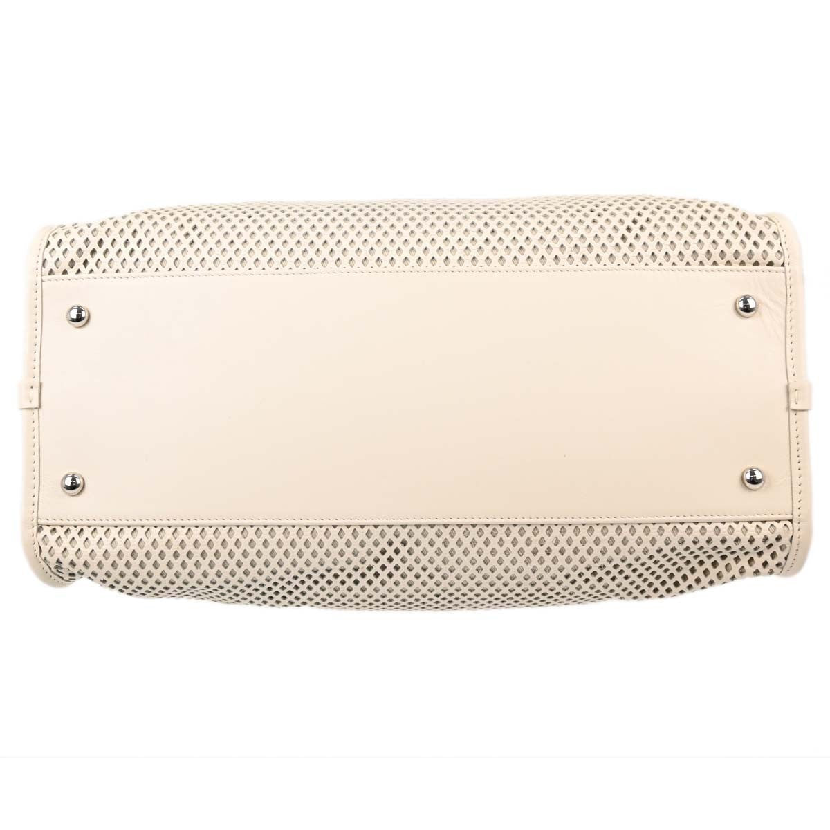 Chanel Up In The Air Tote Vintage Tote Bag in White Perforated Calfskin