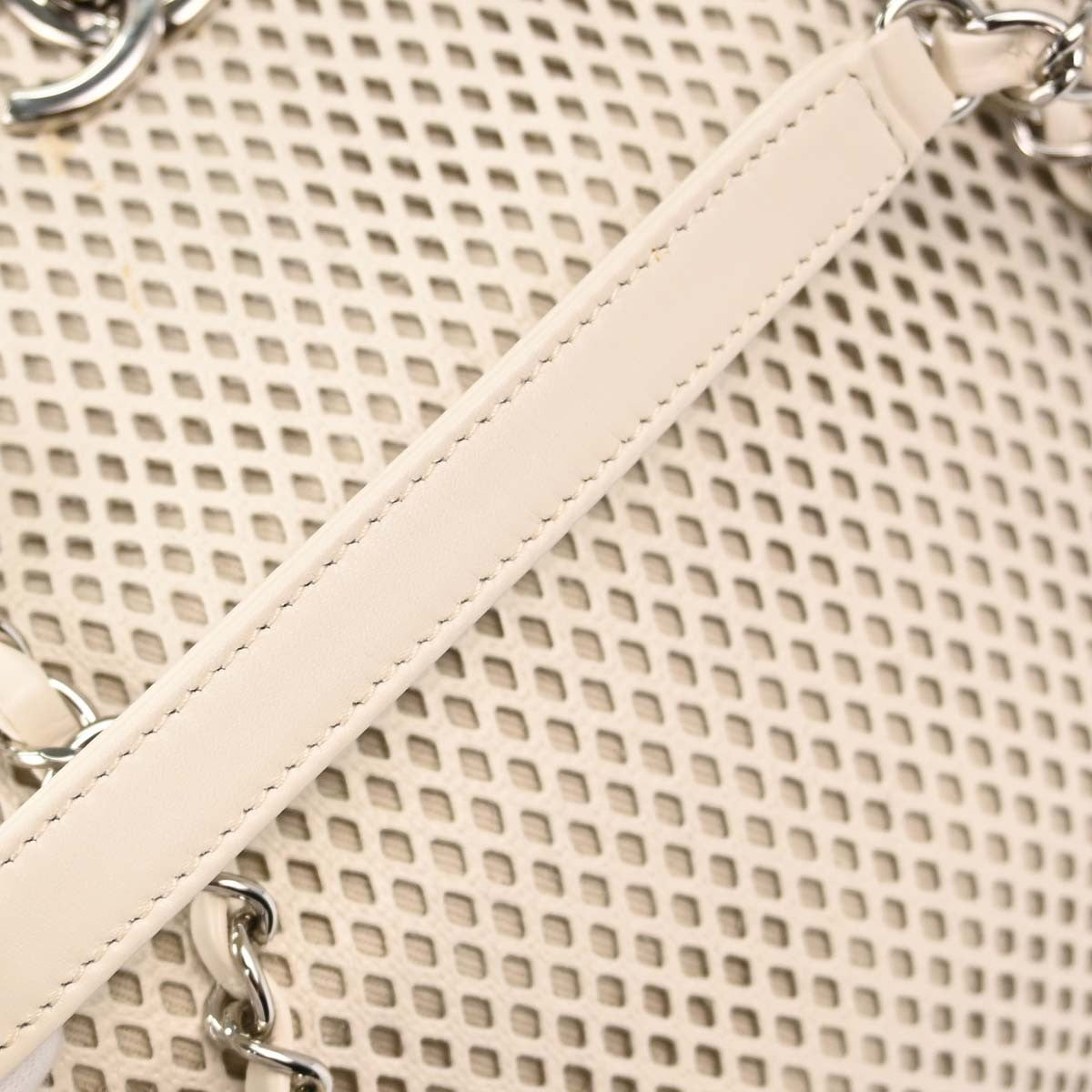 Chanel Up In The Air Tote Vintage Tote Bag in White Perforated Calfskin