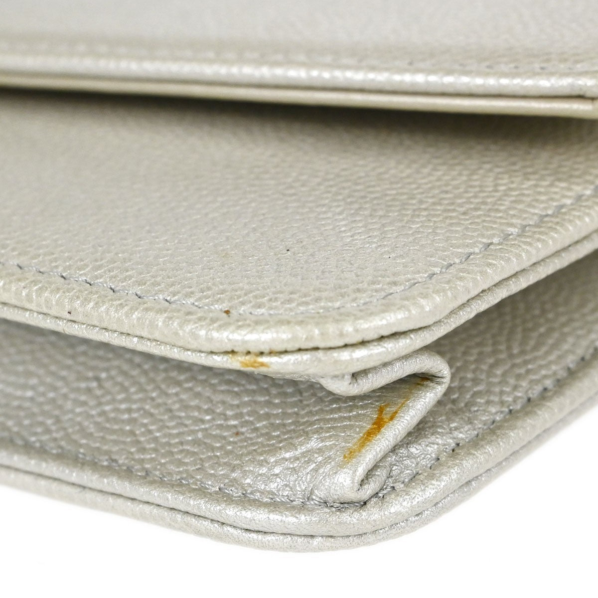 Chanel Wallet on Chain Vintage Crossbody Bag in Metallic White Calfskin