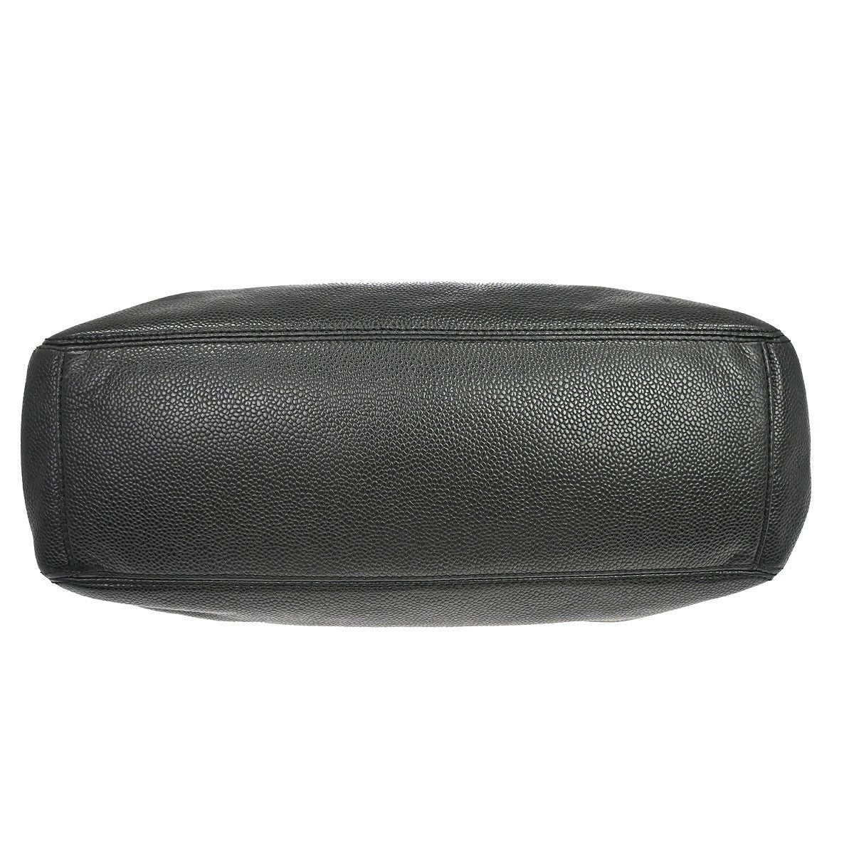 Chanel Wood Handle Vintage Handbag in Black Calfskin