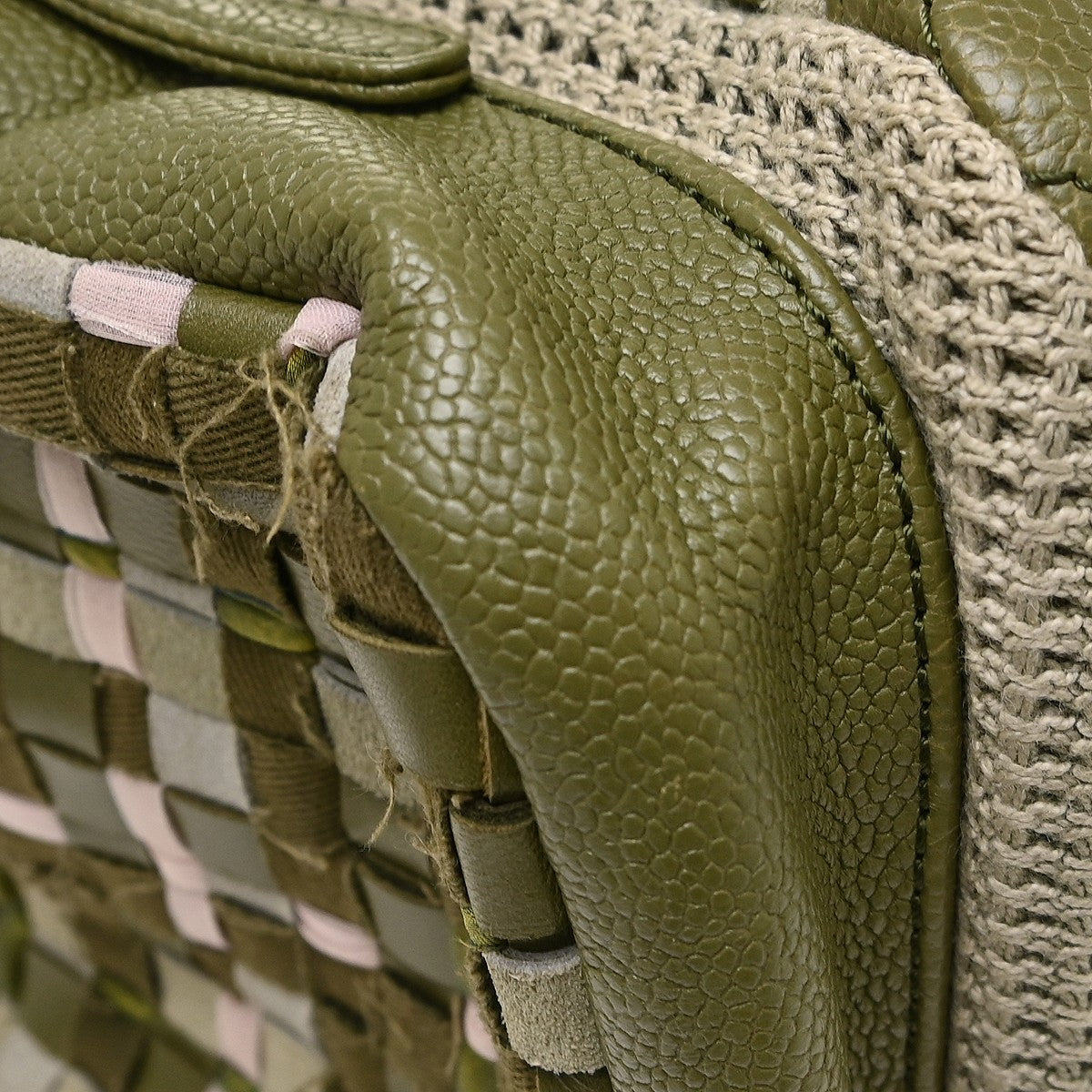 Chanel Zaino Cuba Pocket Vintage Backpack in Khaki Canvas