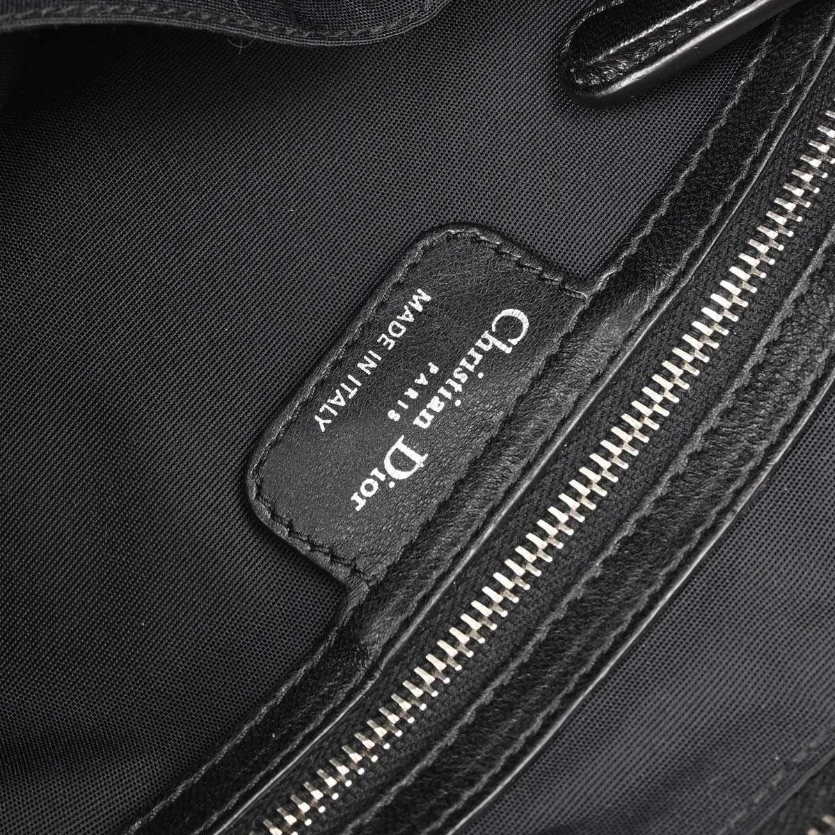 Christian Dior Granville Cannage 2way Vintage Handbag in Black Lambskin
