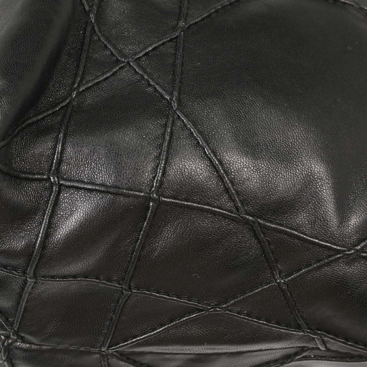 Christian Dior Granville Cannage 2way Vintage Handbag in Black Lambskin