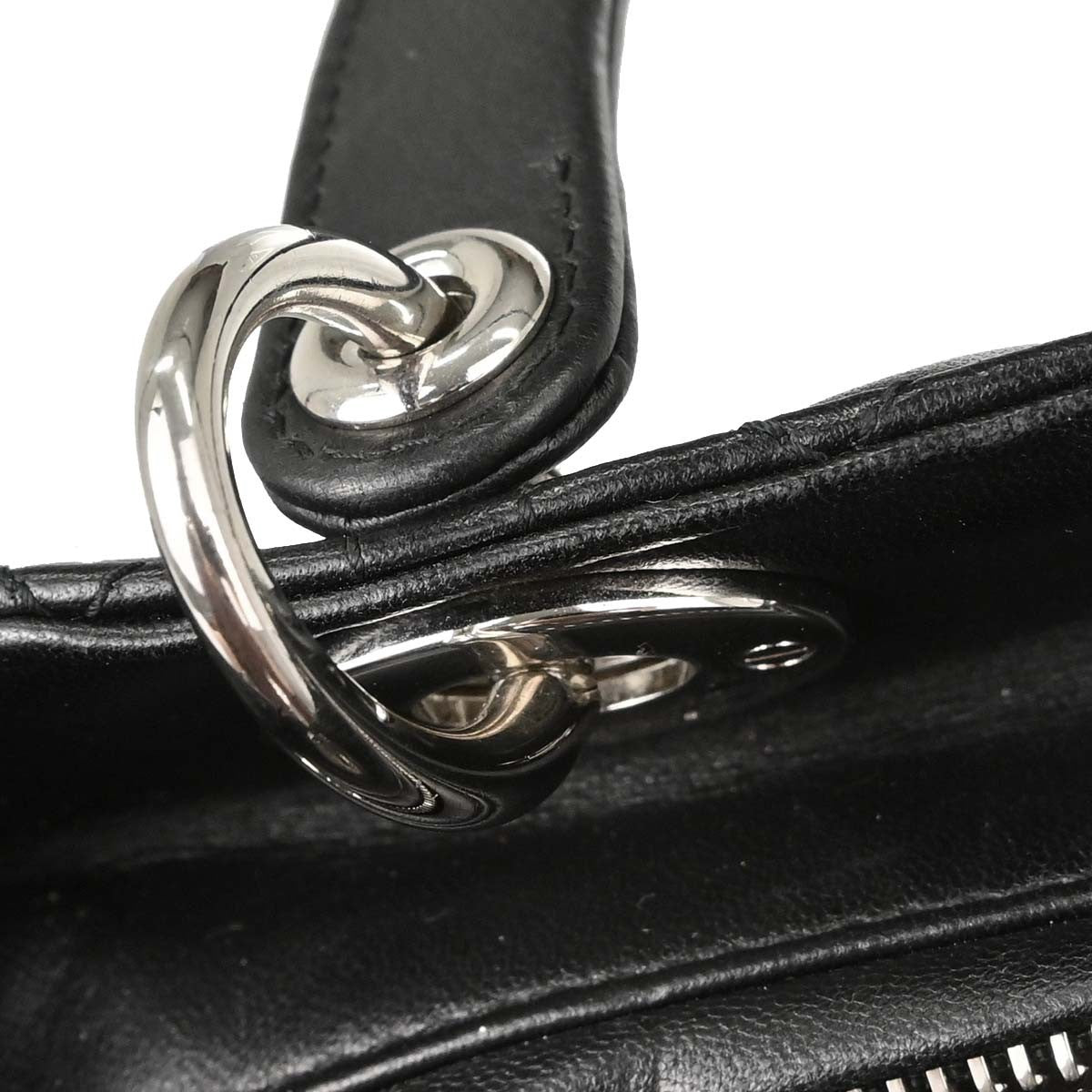 Christian Dior Lady Dior Cannage 2way Vintage Handbag in Black Lambskin