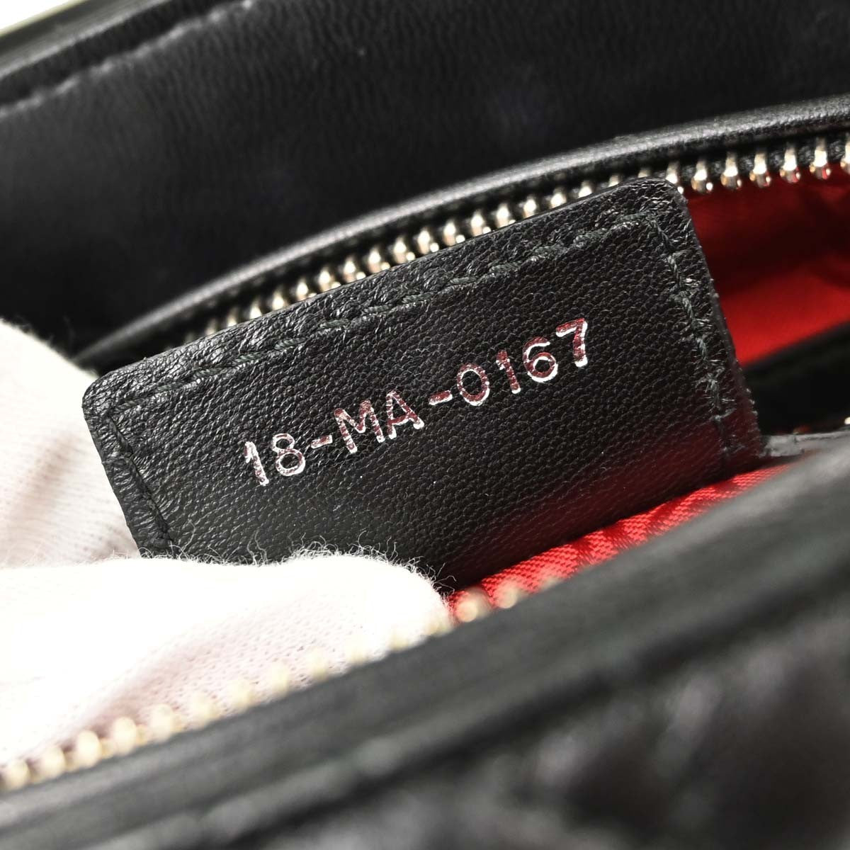 Christian Dior Lady Dior Cannage 2way Vintage Handbag in Black Lambskin