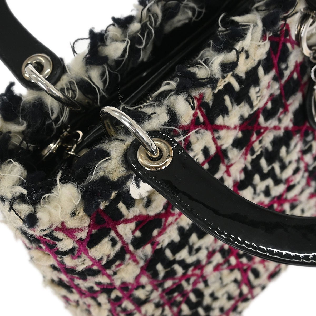 Christian Dior Lady Dior Cannage 2way Vintage Handbag in Purple Tweed