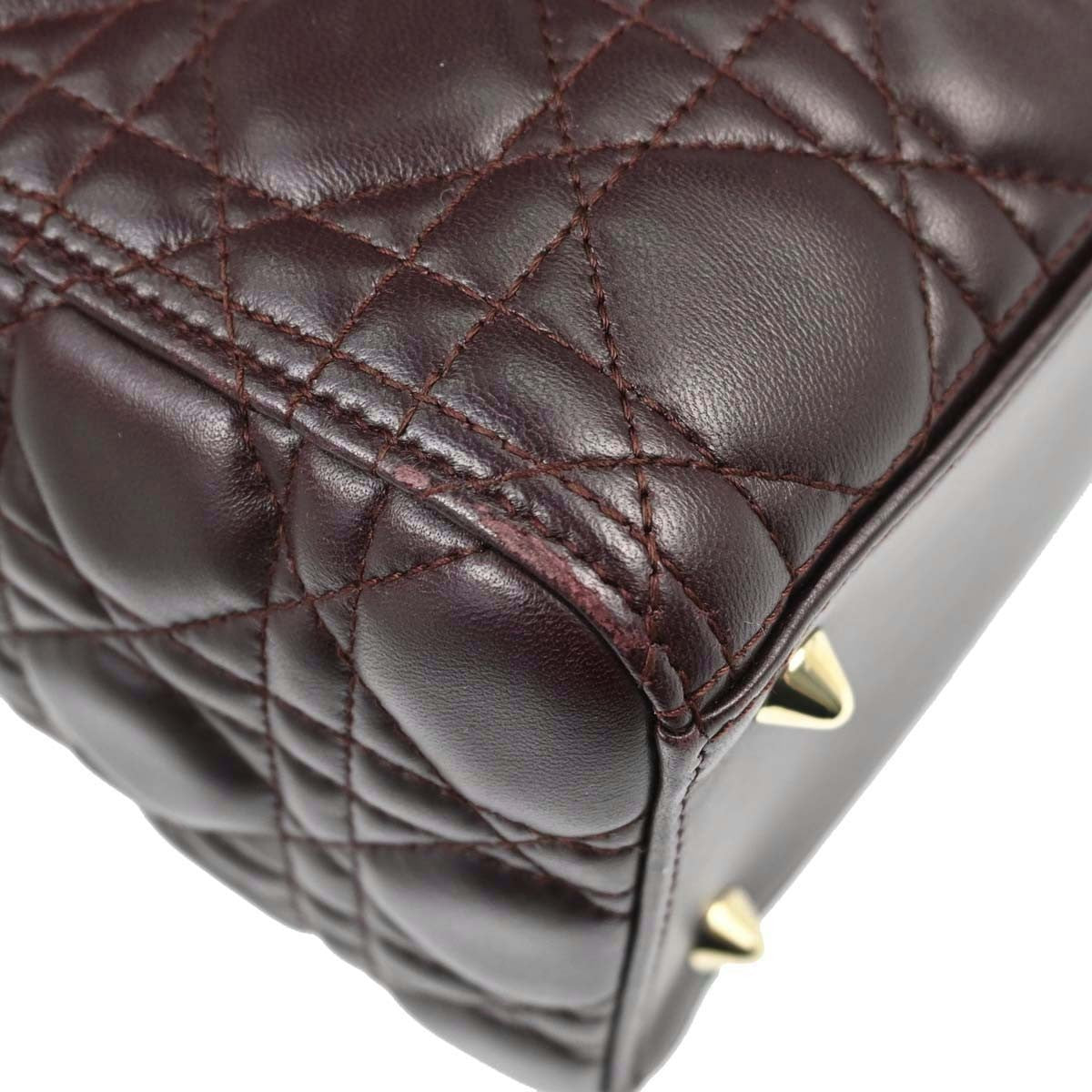 Christian Dior Lady Dior Cannage Vintage 2-in-1 Handbag in Brown Lambskin