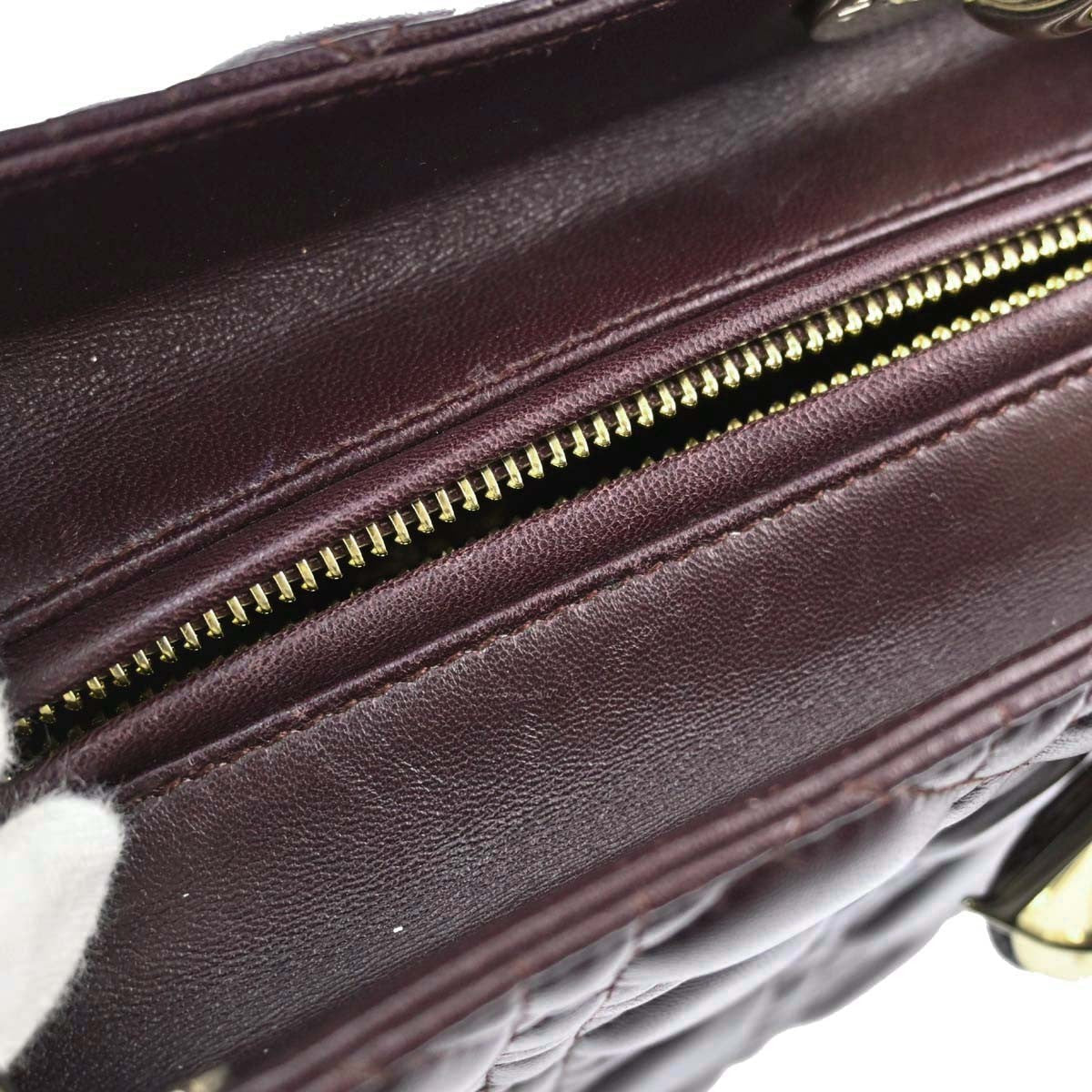 Christian Dior Lady Dior Cannage Vintage 2-in-1 Handbag in Brown Lambskin