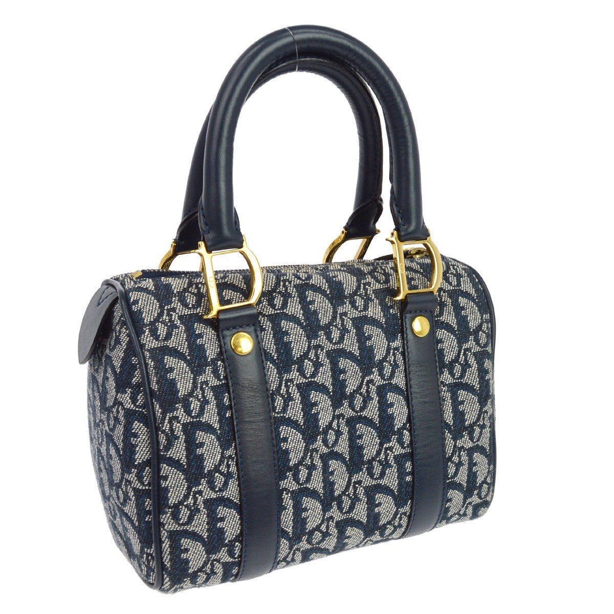 Christian Dior Trotter Vintage Handbag in Navy Trotter Canvas