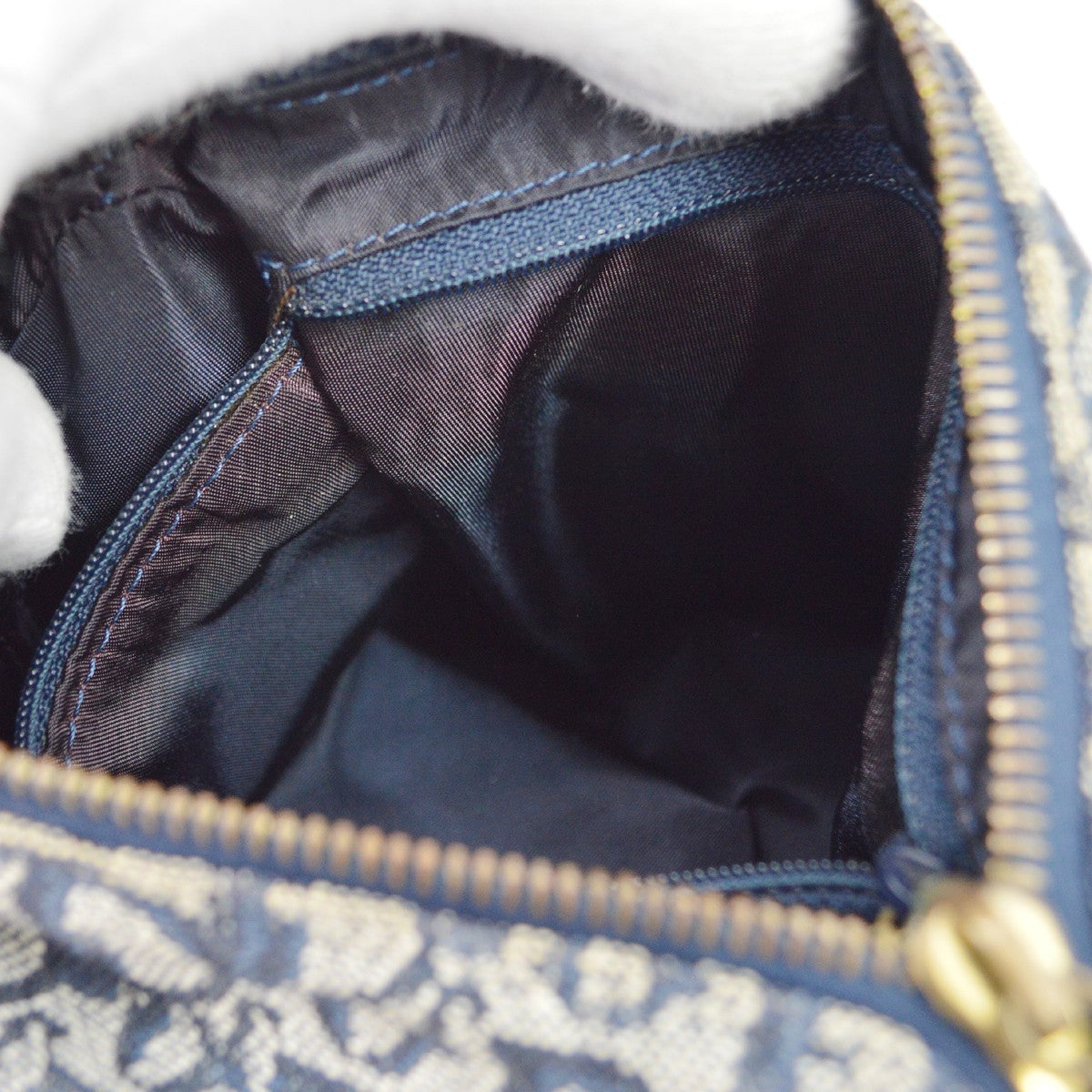 Christian Dior Trotter Vintage Handbag in Navy Trotter Canvas