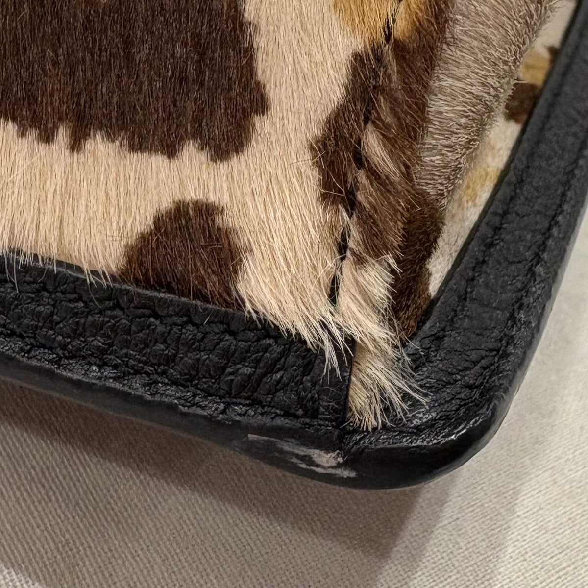Dior Leopard Print Handbag Vintage in Beige Pony Hair
