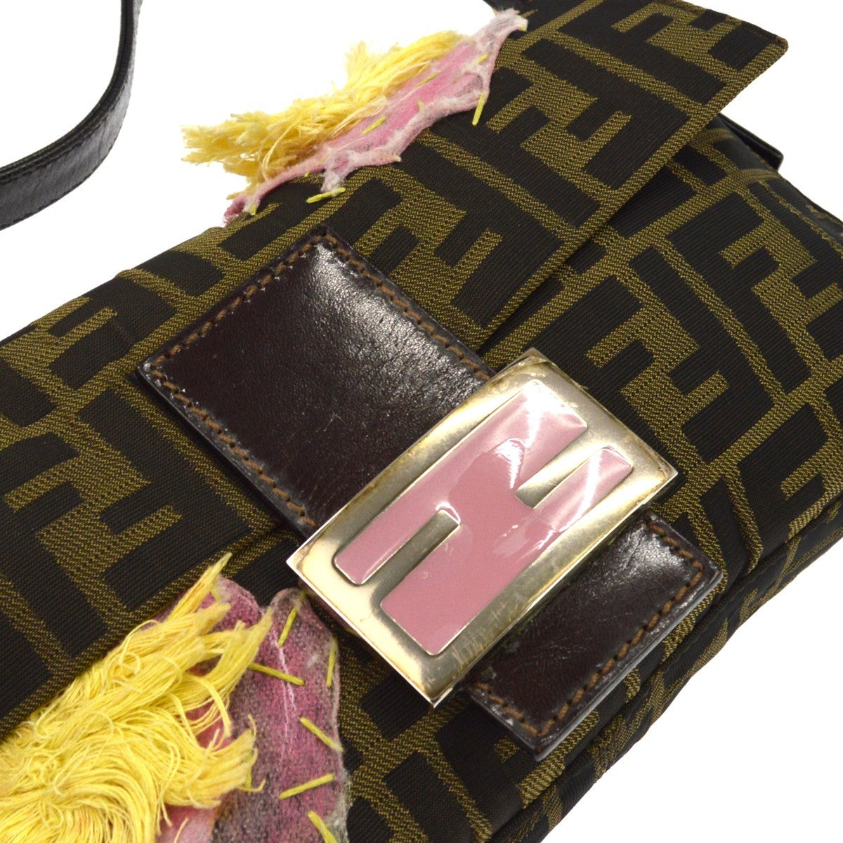 Fendi Baguette Vintage Shoulder Bag in Brown Embroidered Zucca Canvas