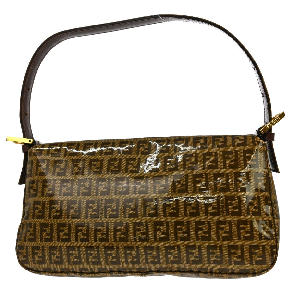 Fendi Baguette Vintage Shoulder Bag in Brown Zucchino PVC