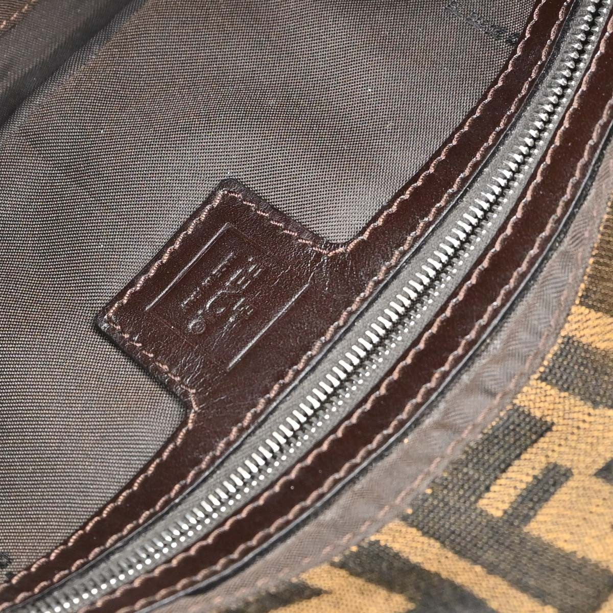Fendi Baguette Zucca Vintage Shoulder Bag in Brown Canvas