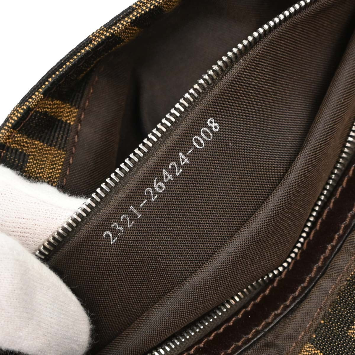 Fendi Baguette Zucca Vintage Shoulder Bag in Brown Canvas