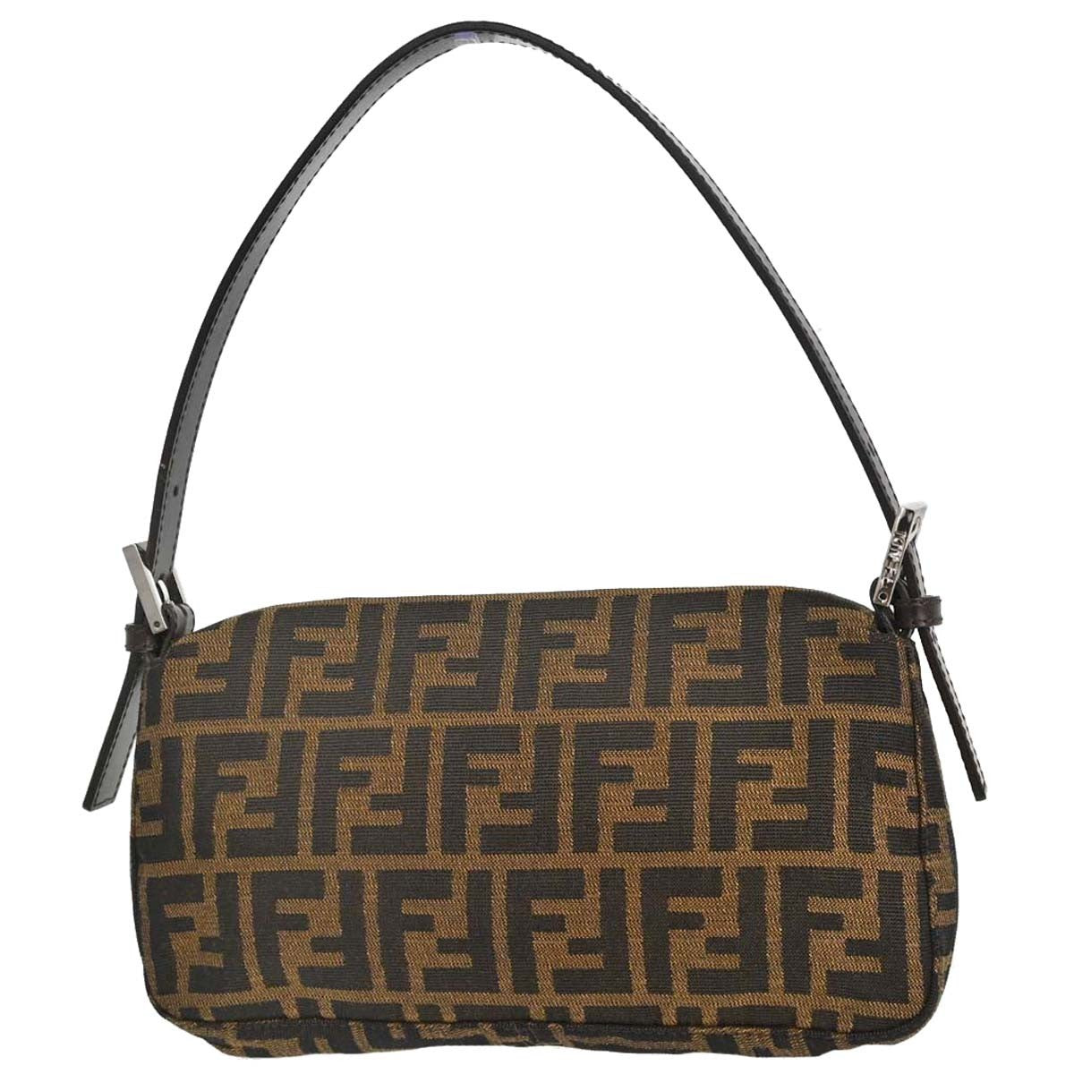 Fendi Baguette Zucca Vintage Shoulder Bag in Brown Canvas