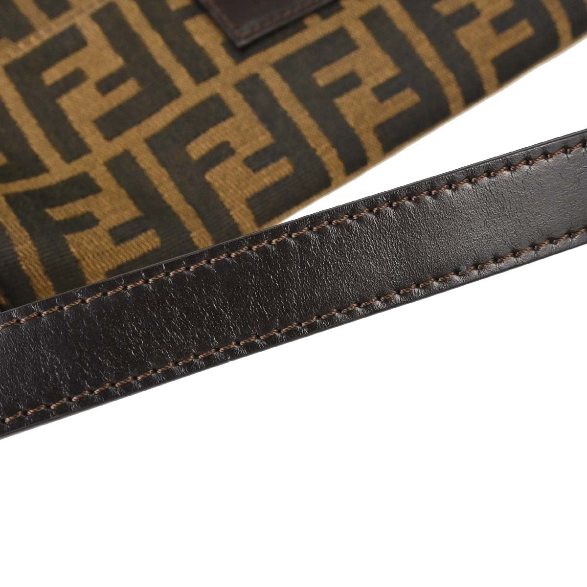Fendi Baguette Zucca Vintage Shoulder Bag in Brown Canvas