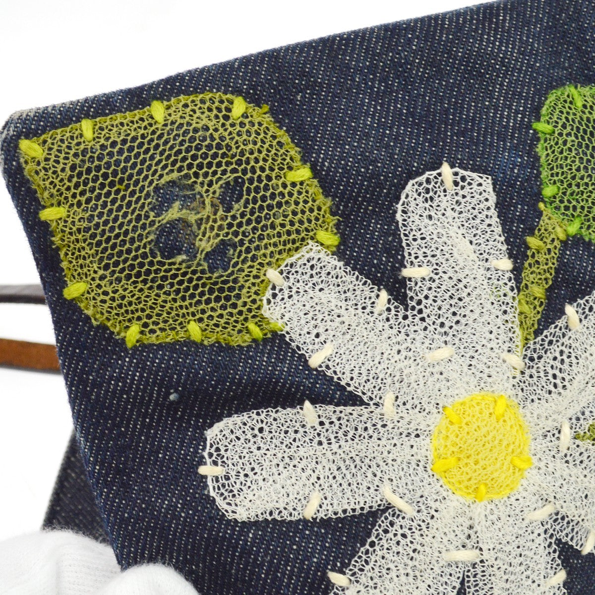 Fendi Daisy Tote Vintage Tote Bag in Navy Denim