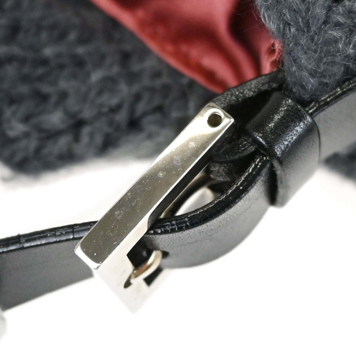 Fendi Mamma Baguette Vintage Shoulder Bag in Grey Wool
