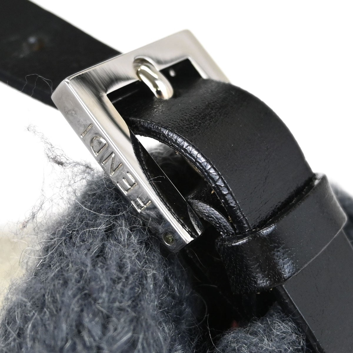 Fendi Mamma Baguette Vintage Shoulder Bag in Grey Wool