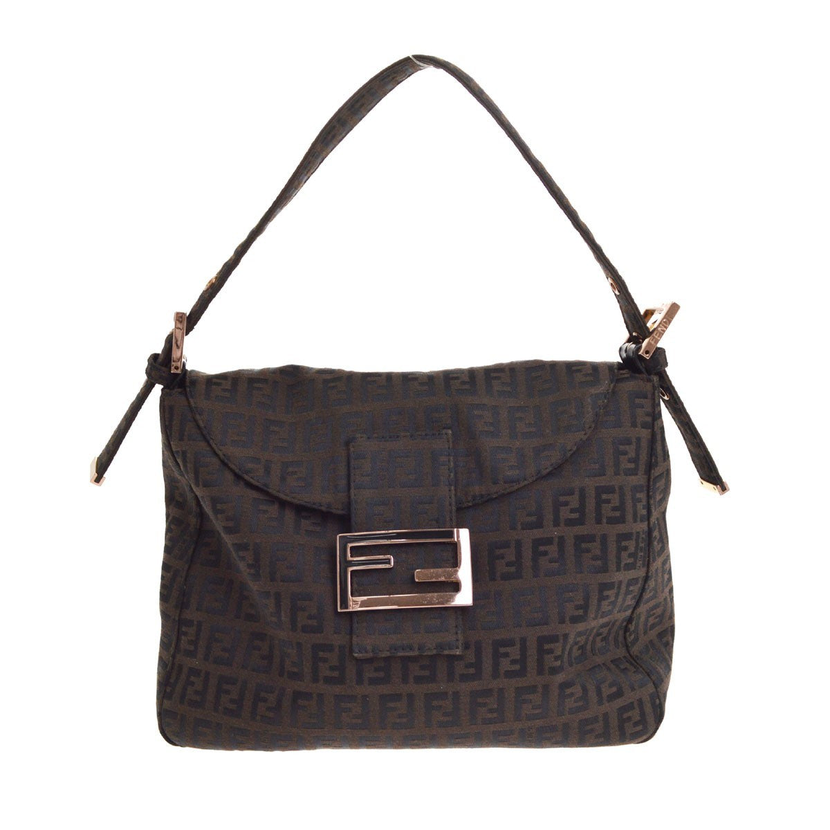 Fendi Mamma Baguette Vintage Shoulder Bag in Brown Zucchino Canvas