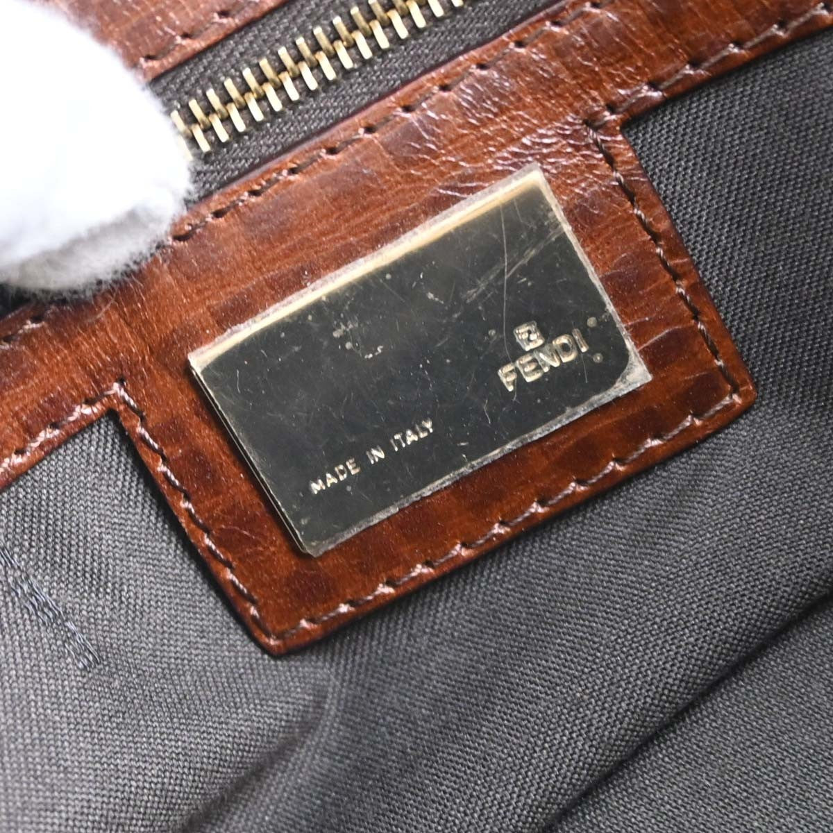 Fendi Mamma Baguette Vintage Shoulder Bag in Brown Zucchino Canvas