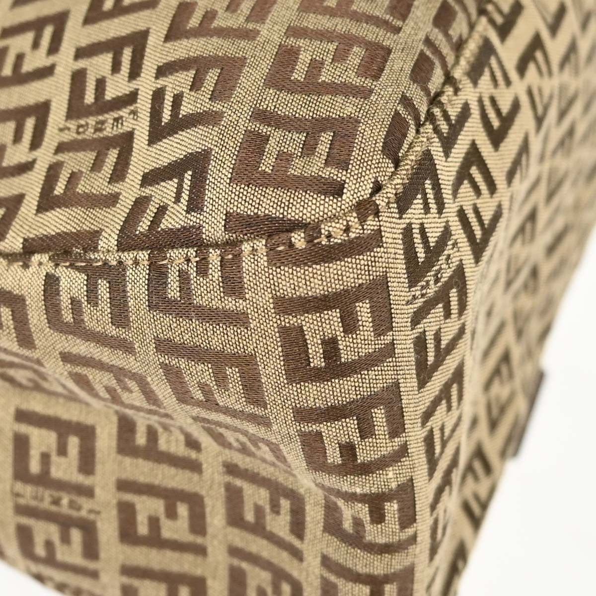 Fendi Mamma Baguette Vintage Shoulder Bag in Brown Zucchino Canvas