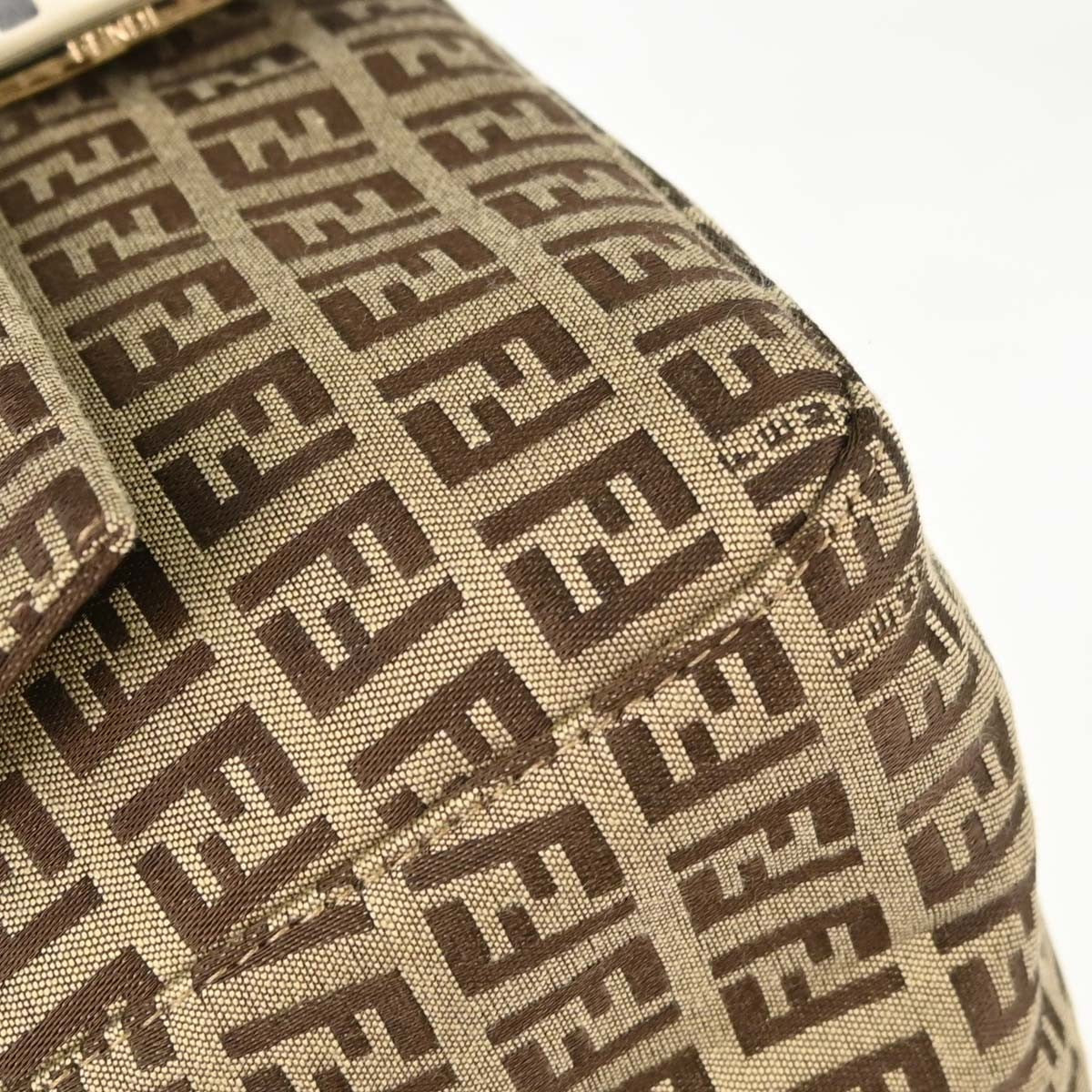 Fendi Mamma Baguette Vintage Shoulder Bag in Brown Zucchino Canvas