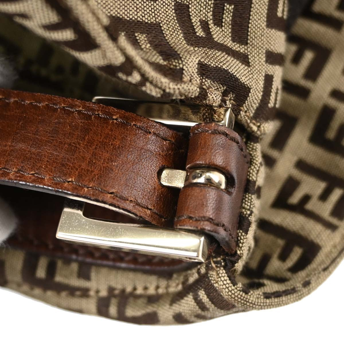 Fendi Mamma Baguette Vintage Shoulder Bag in Brown Zucchino Canvas