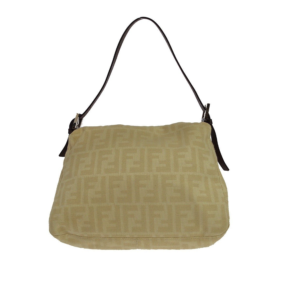 Fendi Mamma Baguette Zucca Vintage Shoulder Bag in Beige Canvas